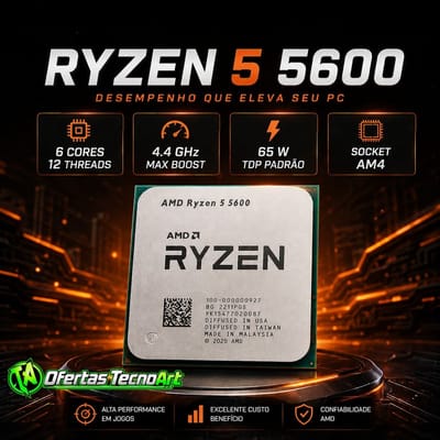 Processador AMD Ryzen 5600 AM4 6 núcleos 12 threads