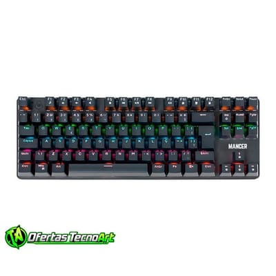 Teclado Mecânico Mancer Shade MK3 Rainbow Switch Huano Vermelho