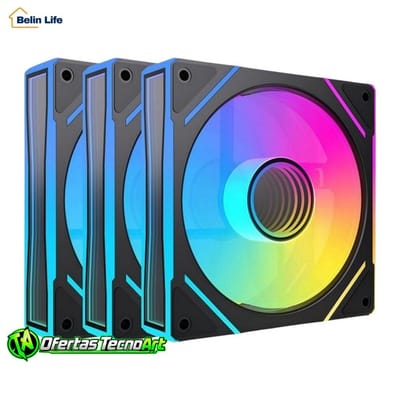 Kit 3 Fans ARGB 120mm Gabinete Gamer PC Desktop