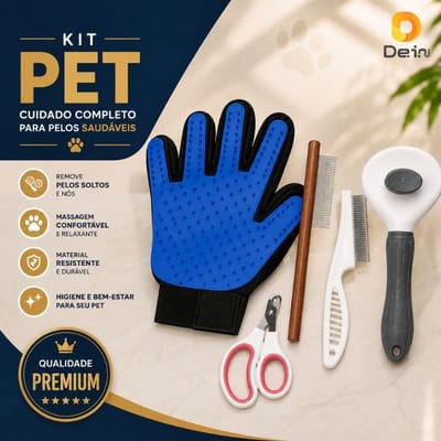Kit Pet 5 Peças Higiene Cachorro Gato