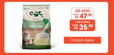 Areia Higiênica Biodegradável Catbio 4Kg Super Clean