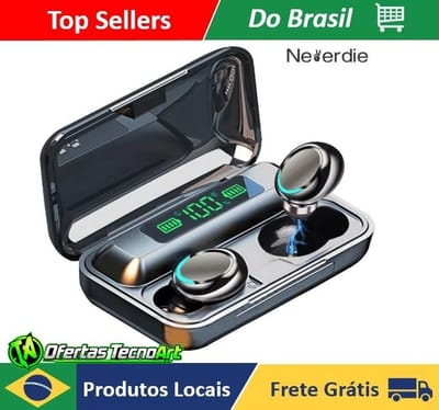 Fone Bluetooth TWS M10 F9 com Power Bank e Tela Digital