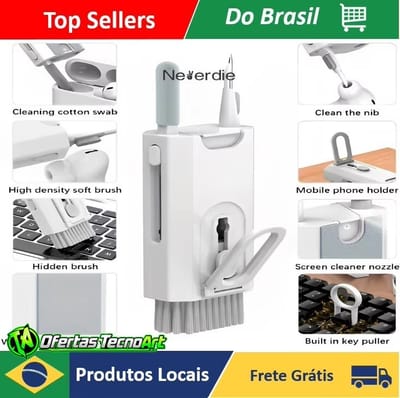 Kit Escova de Limpeza 8 em 1 para Teclado e Fones