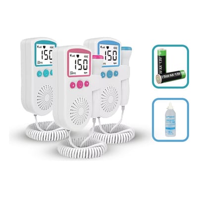 Kit Sonar Fetal Doppler Monitor Frequencia Cardiaca + Gel + Pilha Brinde Batimento Bebe Ultrassom