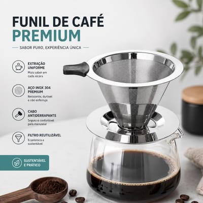 Filtro Coador De Café Inox Com Pegador Silicone