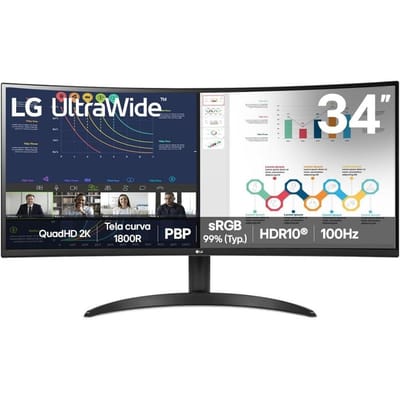 Monitor LG UltraWide Curvo 34 QuadHD 2K 100Hz