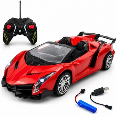 Carrinho de Controle Remoto Recarregável com Farol LED