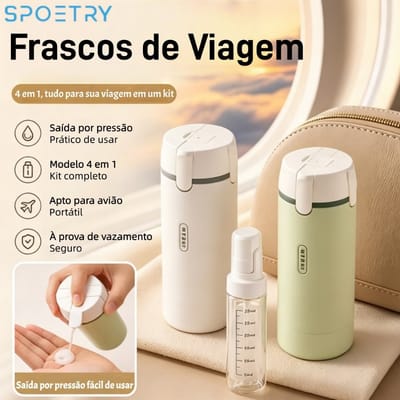 Conjunto de Garrafas Recarregáveis de Viagem