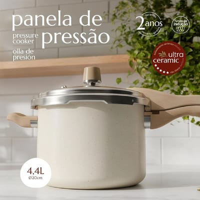 Panela de Pressão 4,4L Antiaderente Cerâmico Indução Oikos