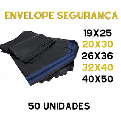 Kit 50 Envelopes de Segurança Invioláveis Cinza Auto Colante