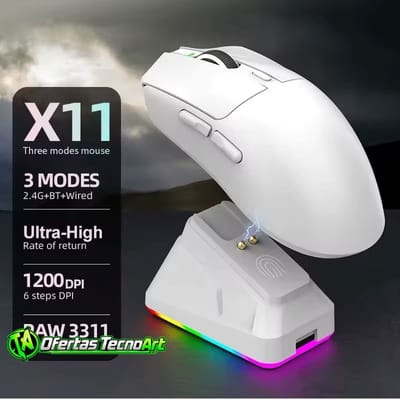 Mouse Sem Fio K-Snake X11 PAW 3311 com Dock de Carregamento
