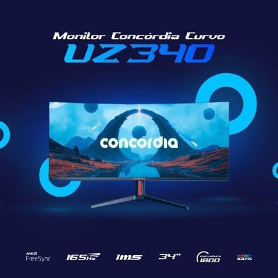 Monitor Gamer Curvo Ultrawide Concórdia 34" WQHD 165Hz 1ms