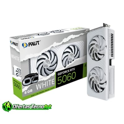 Placa de Vídeo NVIDIA PALIT RTX 5060 WHITE OC 8GB GDDR7
