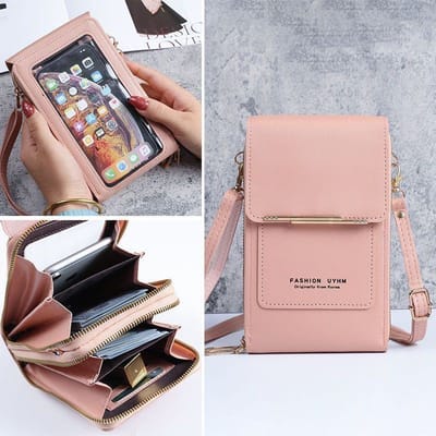 Bolsa Feminina Couro com Touch para Celular