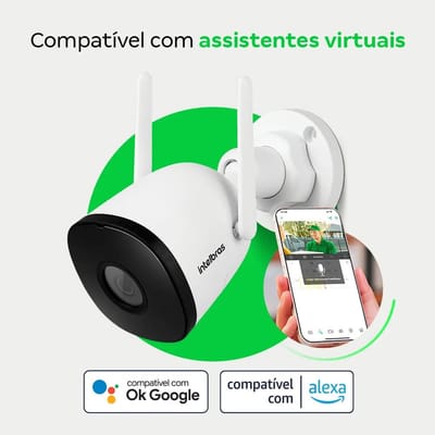 Câmera Inteligente Intelbras iM5SC Wi-Fi Full HD Branca
