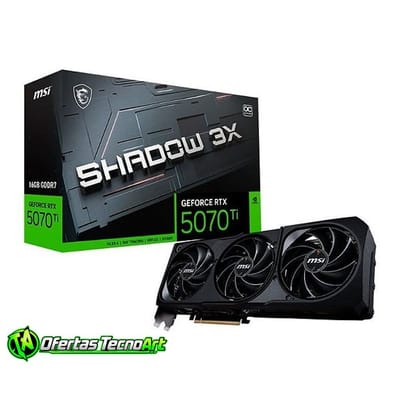 Placa de Vídeo MSI RTX 5070 Ti 16GB GDDR7 SHADOW 3X OC