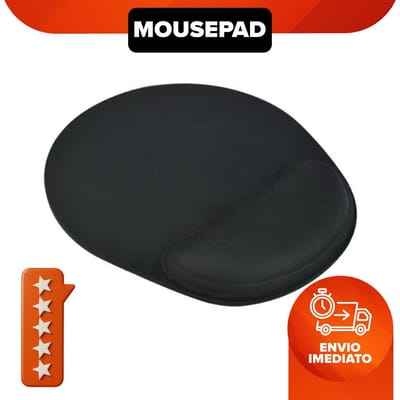 Mousepad Ergonômico Neoprene Preto Apoio Pulso