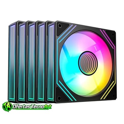 Kit 5 Ventoinhas Acegeek Neon ARGB 120mm