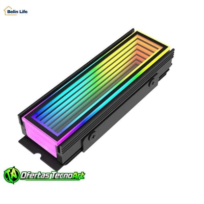 Dissipador SSD M.2 2280 NVMe Delta-CN510 ARGB 5V 3 Pinos Aura Sync