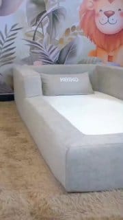 Cama Montessoriana Solteiro Aconchego 100% Espuma Cinza Keiko