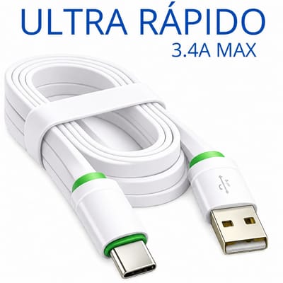 Cabo Tipo C USB Ultra Rápido Reforçado 2 Metros