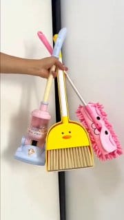 Crianças Brinquedos Fingir Jogar De Limpeza Aspirador De Pó Chão Vassoura Pá Extensível Mop Conjunto Play-house Para Men