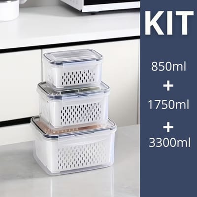 Kit 3 Organizadores Geladeira - (Shopee)