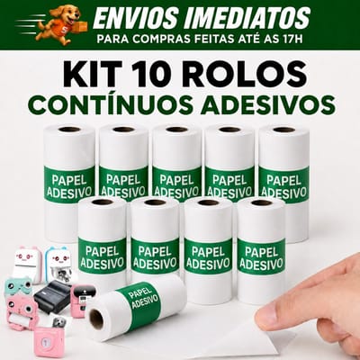 Kit 10 Rolos Bobina Etiqueta Térmica 57x30mm Branco