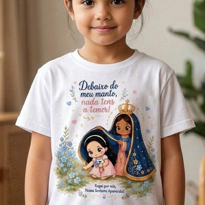 Camiseta Infantil Nossa Senhora Aparecida - Várias Cores