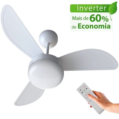 Ventilador de Teto Ventisol Fênix Branco Inverter Controle Remoto 6 Velocidades - Bivolt