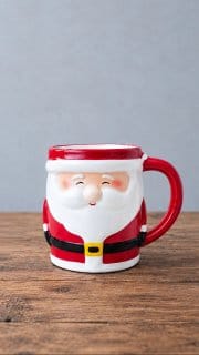 Caneca Natalina Xícara Papai Noel 3d Porcelana 330ml Natal
