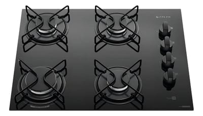 Cooktop 4 Bocas Atlas Agile Up Mesa Vidro Mega Chama Bivolt