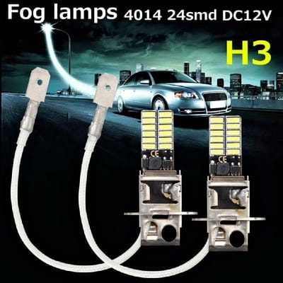 Lâmpada LED H3 6500K 24 SMD - 2 unidades