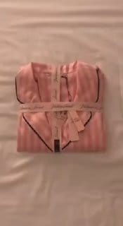 Pijama Feminino Listra Manga Longa Rosa Americano Moda
