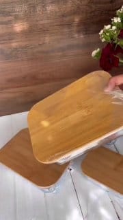 Pote de Vidro Hermético Quadrado com Tampa de Bambu