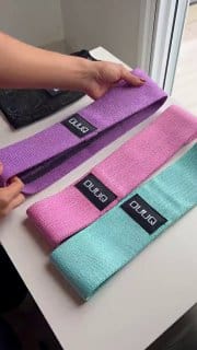 Kit 3 Faixas Elásticas de Exercício Hip Resistance Bands