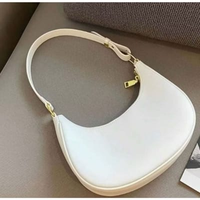 Bolsa de ombro Feminina Transversal Meia Lua Branca Pequena de ombro e de mao skaybag de festa