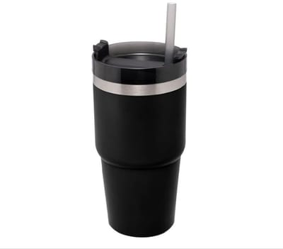 WOLFF - Copo Térmico Parede Dupla SlimTerm com Base Ergonômica e Canudo Preto 590ml