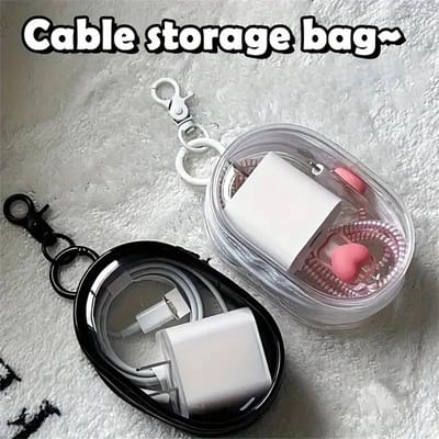Mini Bolsa Portátil com Zíper Transparente