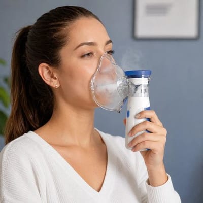 Nebulizador Portátil Silencioso para Asma Adulto Infantil Inalador com 2 Máscaras USB