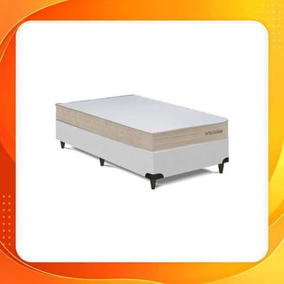 Cama Box e Colchão Poli D33 -Solteiro(78x188)- Ortoclass