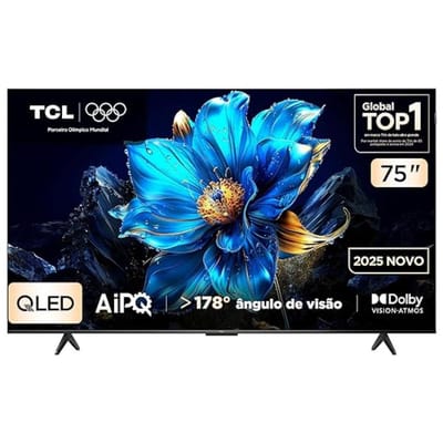 Smart TV TCL 75" 4K UHD QLED TV AiPQ Google Assistente 3 HDMI
