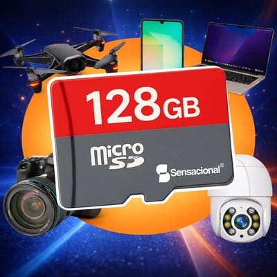 Cartão De Memória 128 Gb Para Câmeras Wi‑fi Drones Micro Sd