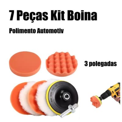 Kit Boina Polimento Automotivo 7 peças 3"