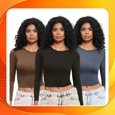 KIT 3: Blusa Feminina de Manga Longa - Meia Estação de Compressão Colada