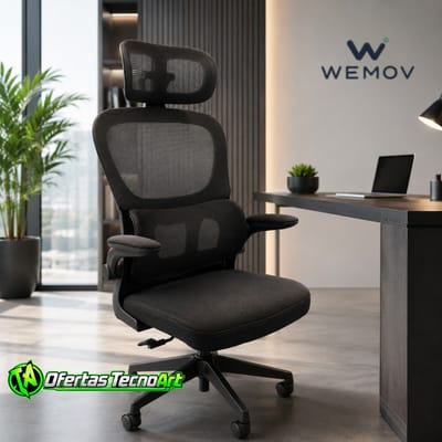 Cadeira Escritório Presidente Ergonômica Preta Giratória 360 Graus Tecido Mesh Premium Suporte Lombar Apoio Cabeça
