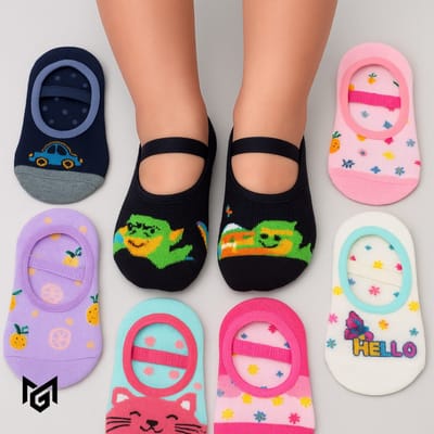 Kit 3, 6 ou 9 Pares Meia Sapatilha Antiderrapante Infantil Menino ou Menina 2 até 10 anos