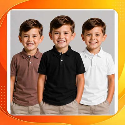KIT 3 Camisa Básica Polo Infantil manga curta