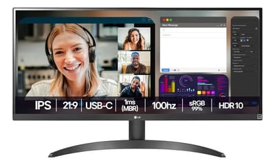 Monitor LG Ultrawide 29" IPS HDR10 100Hz Preto 29WQ500B