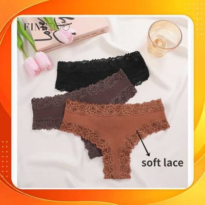 Finetooo Calcinha De Renda Para Mulheres Confortável Lingerie De Algodão Feminina Tangas Floral